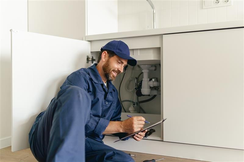 Residential plumber providing service in a Folsom home